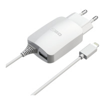 2GO Ladegerät 12W Lightning + 1x USB. Kabel 1.4m. weiß — Buy in Cyprus with Fast Delivery