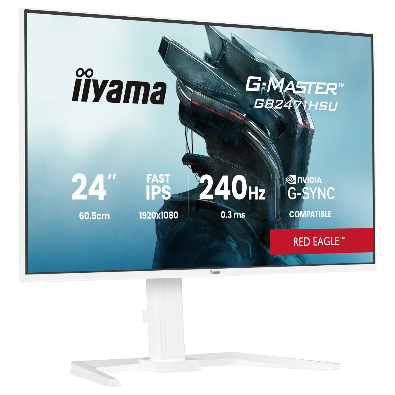iiyama G-MASTER Red EagleTM GB2471HSU-W1 Gaming-Monitor 60.5 cm (24') weiß — Buy in Cyprus with Fast Delivery