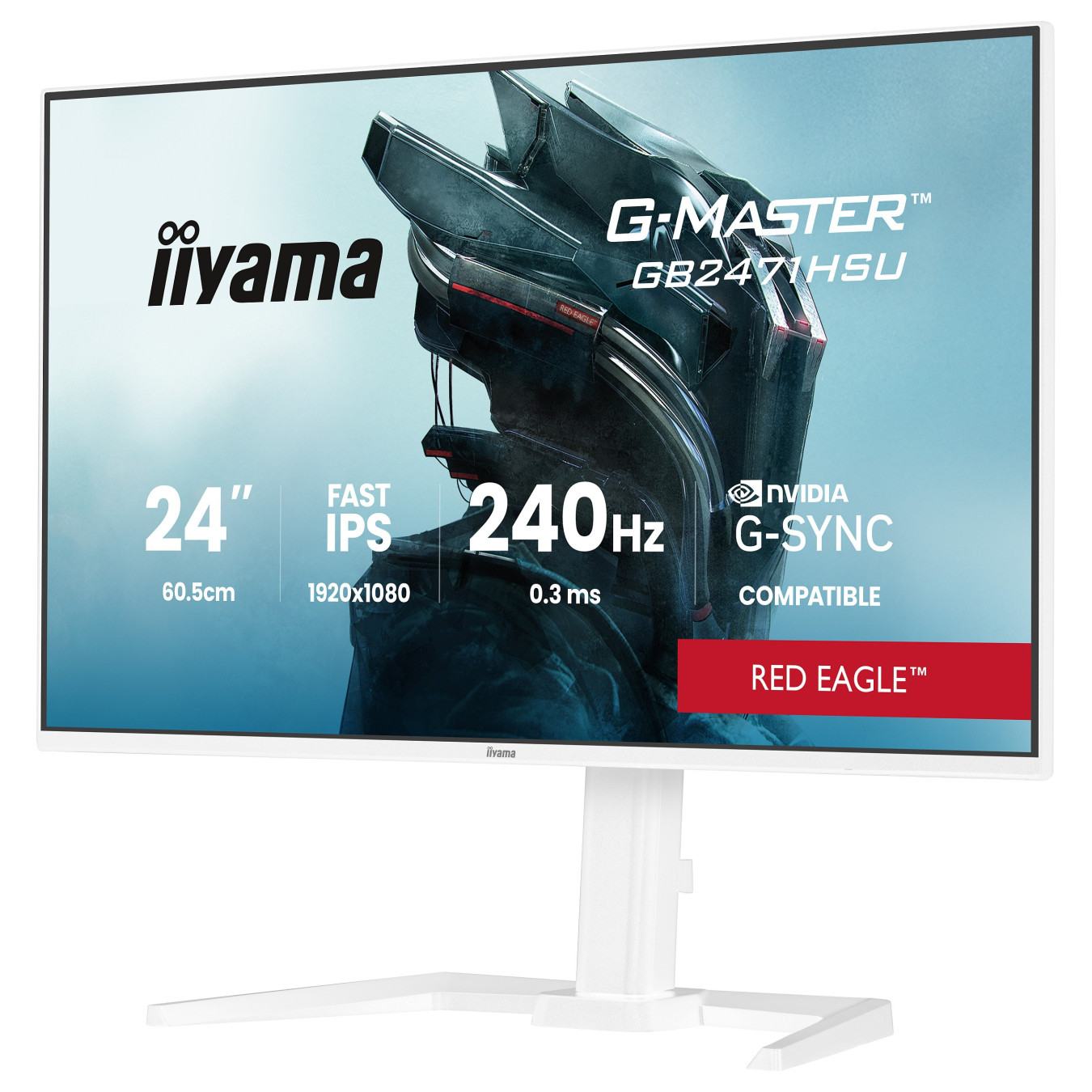 iiyama G-MASTER Red EagleTM GB2471HSU-W1 Gaming-Monitor 60.5 cm (24') weiß — Buy in Cyprus with Fast Delivery