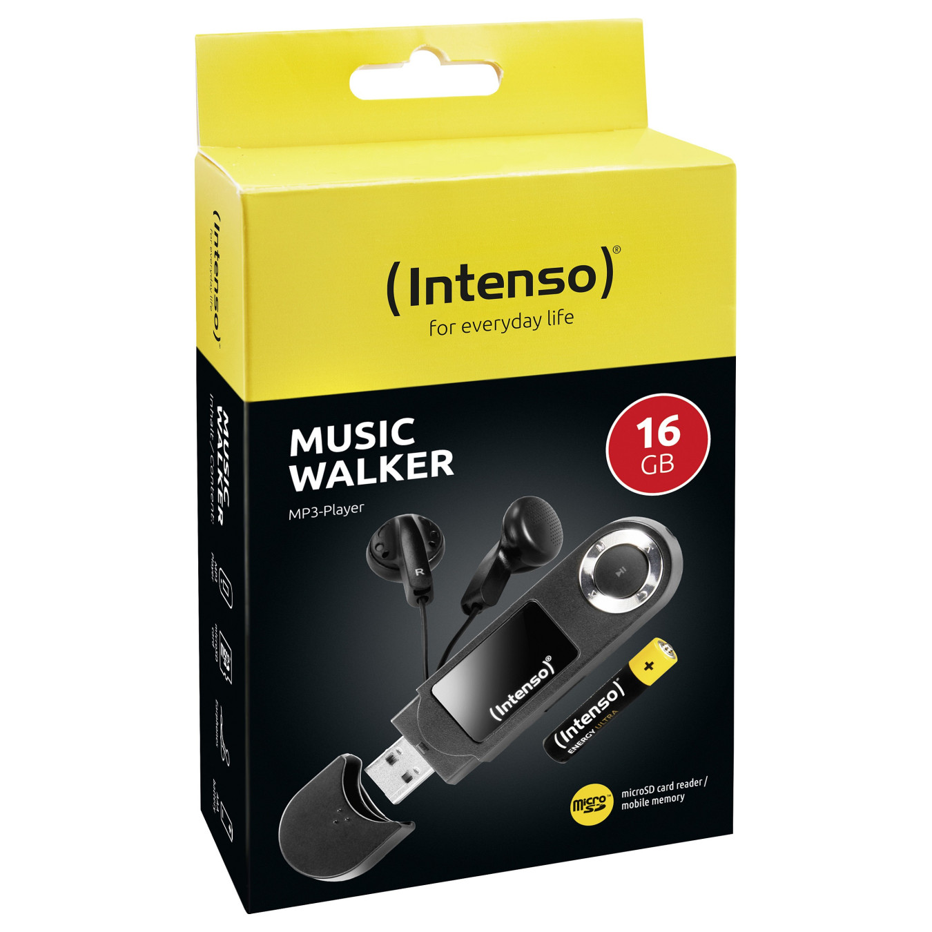 Intenso MP3 Player Music Walker 16GB Black retail — Buy in Cyprus with Fast Delivery