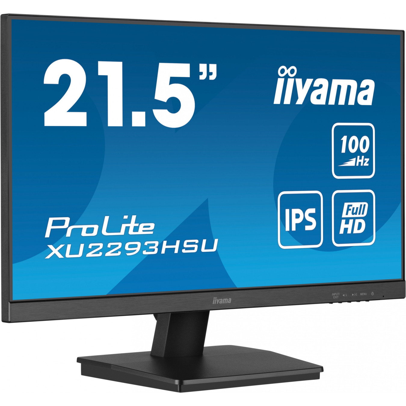 iiyama ProLite XU2293HSU-B7 - 21.5" IPS Full HD (1920x1080) 100Hz, 1ms MPRT, HDMI+DP, 2xUSB Hub, Black