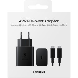 Buy Samsung 45W Super Fast Charger - EP-T4510 - USB-C PD, 1.8m Cable, Black in Cyprus, Nicosia, Limassol, Larnaka, Pafos