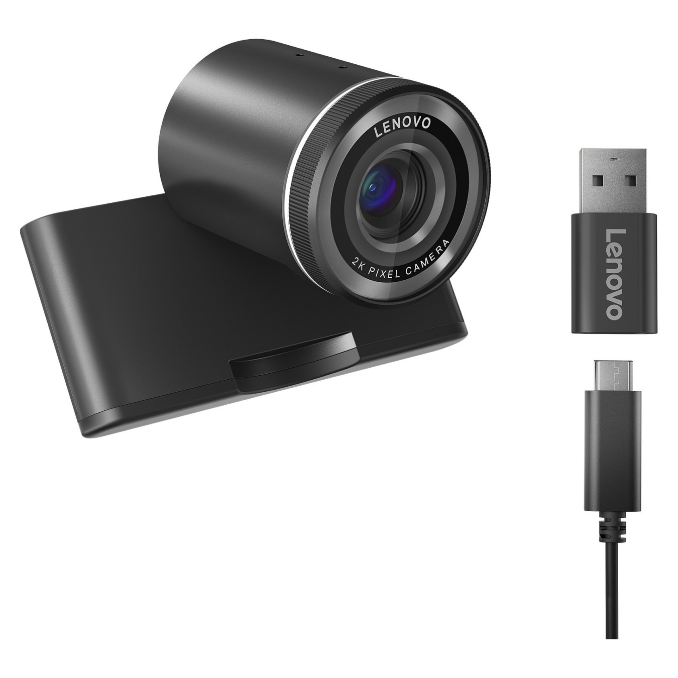 LENOVO QHD Webcam 2K Adjustable FOV90 78 65 Directional Microphone AutoFocus HDR AI Framing Face USB-C A 1.5m Detacha...