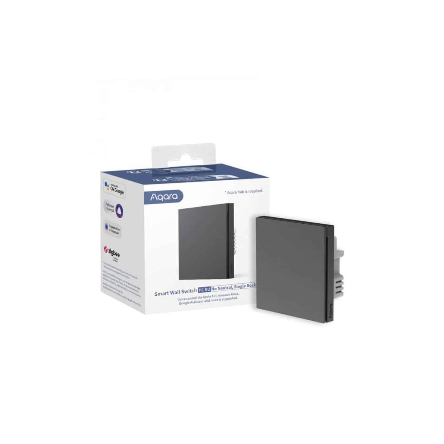 WS-EUK01-GRAY SMART WALL SWITCH H1 EU (NO NEUTRAL, SINGLE ROCKER), GRAY AQARA — Buy in Cyprus with Fast Delivery