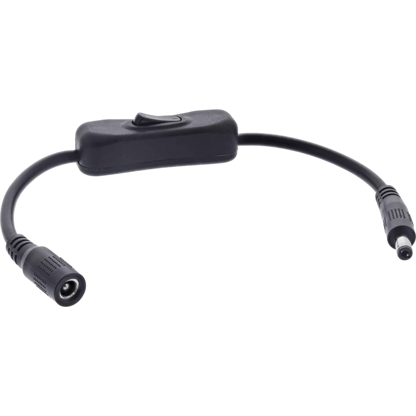 26906G 0.2m DC CABLE W SWITCH, DC MALE FEMALE 5.5X2.5MM, AWG 18, BLACK INLINE — Buy in Cyprus with Fast Delivery