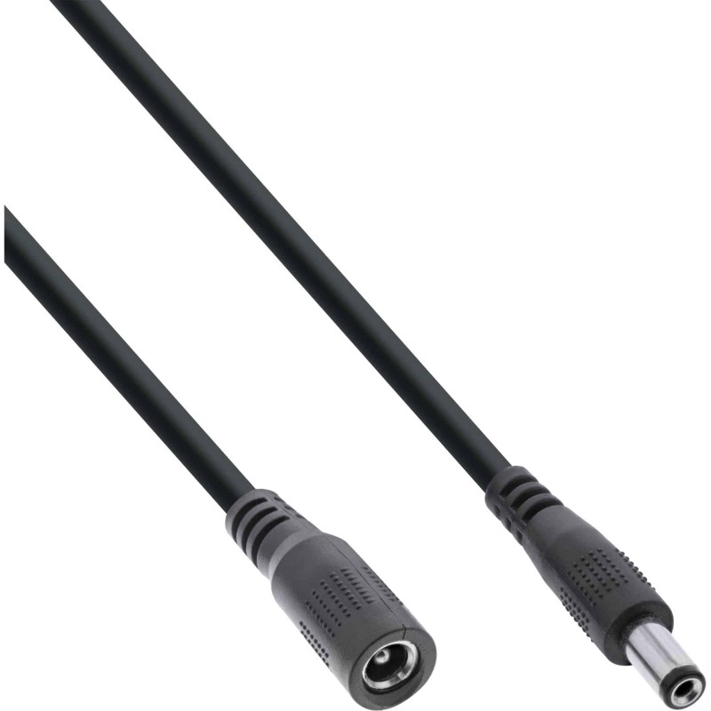 26902G 2m DC EXTENSION CABLE, DC MALE FEMALE 5.5X2.5MM, AWG 18, BLACK INLINE — Buy in Cyprus with Fast Delivery