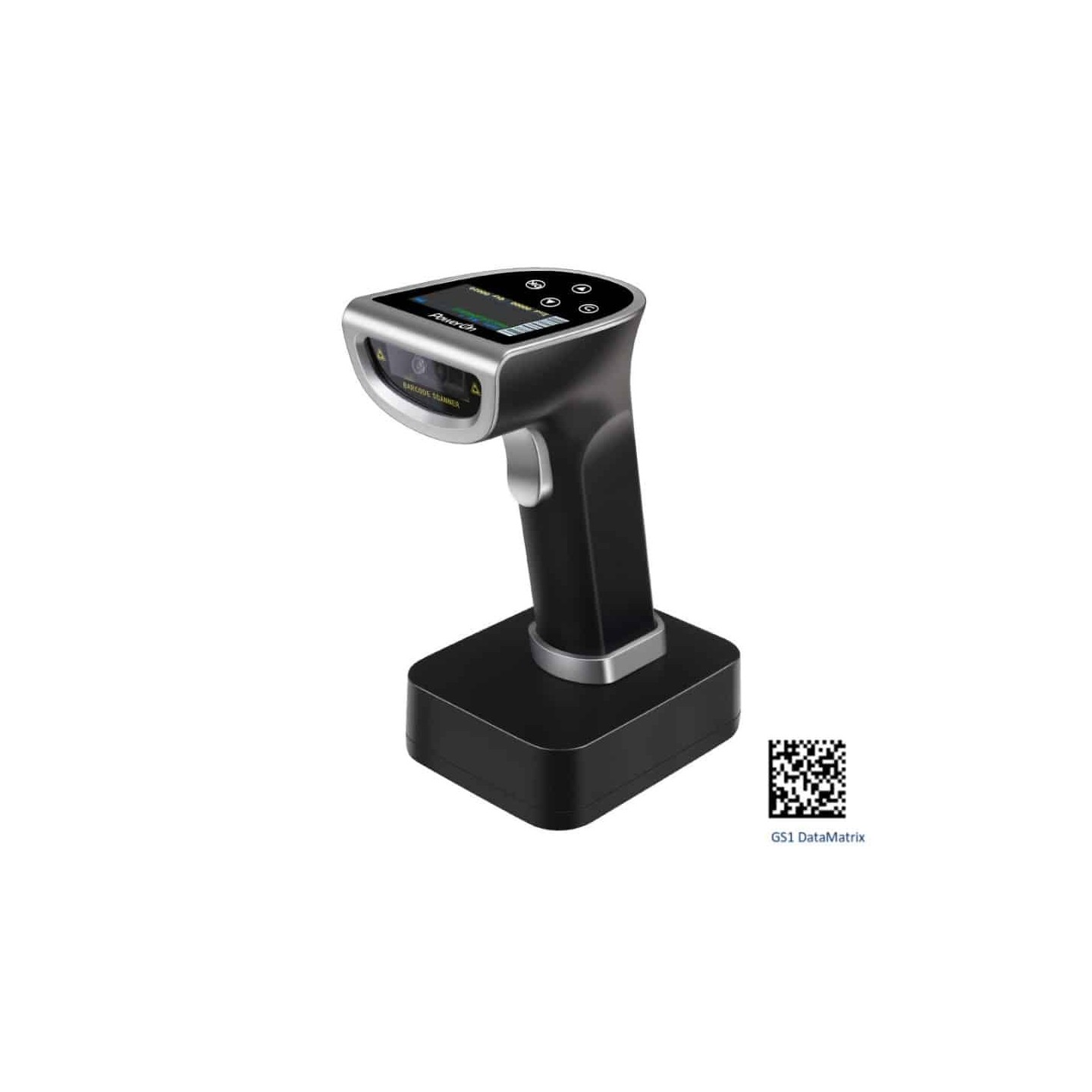 BCS-07BW BARCODE WIRELESS WIRED 2D SCANNER W LED SCREEN BLACK POWER-ON — Buy in Cyprus with Fast Delivery