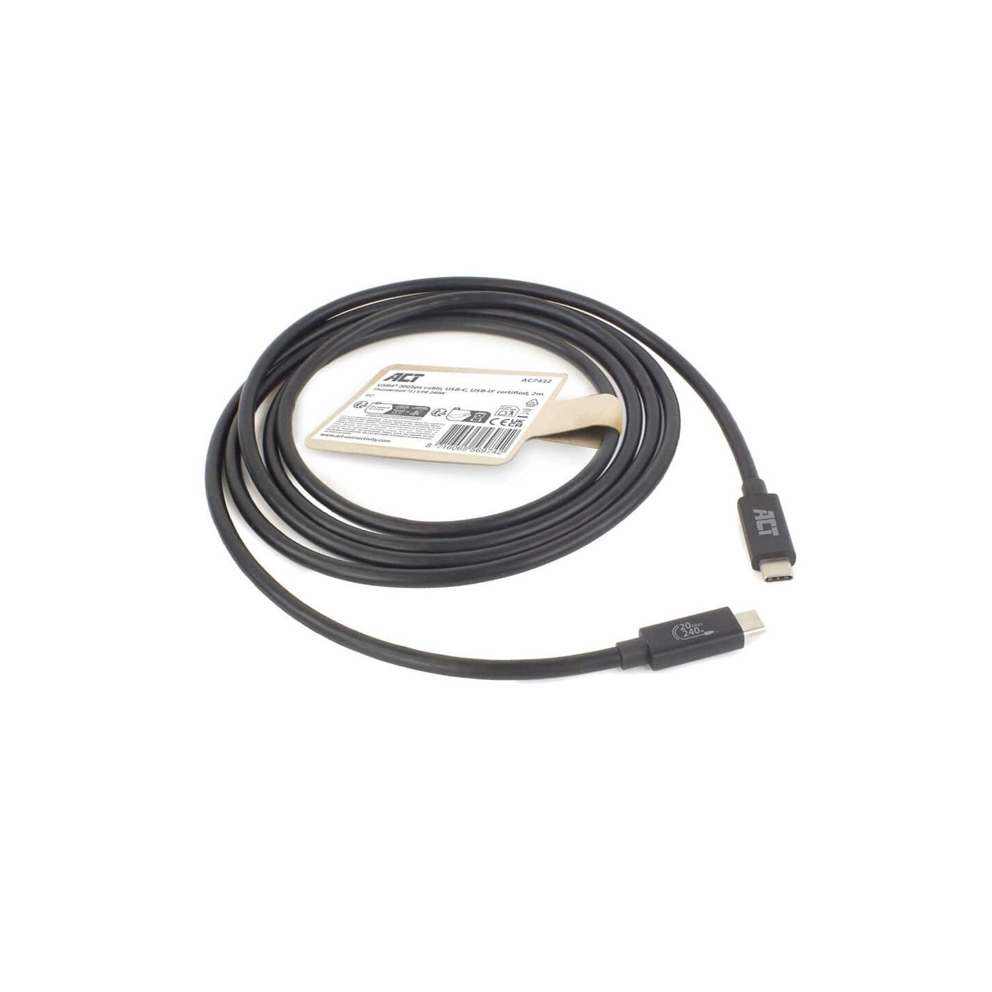 AC7432 2m USB4 20Gbps 240W USB-C Cable (Boxed) — Buy in Cyprus with Fast Delivery
