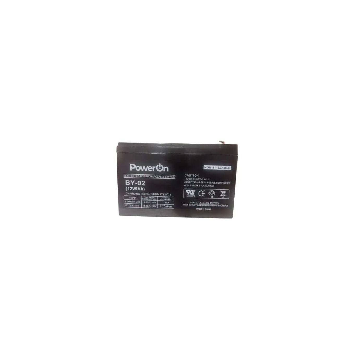 Power On BY-02 UPS Battery 12V 9Ah Lead Acid T1/T2 – 10 Year Lifespan | Armenius Store