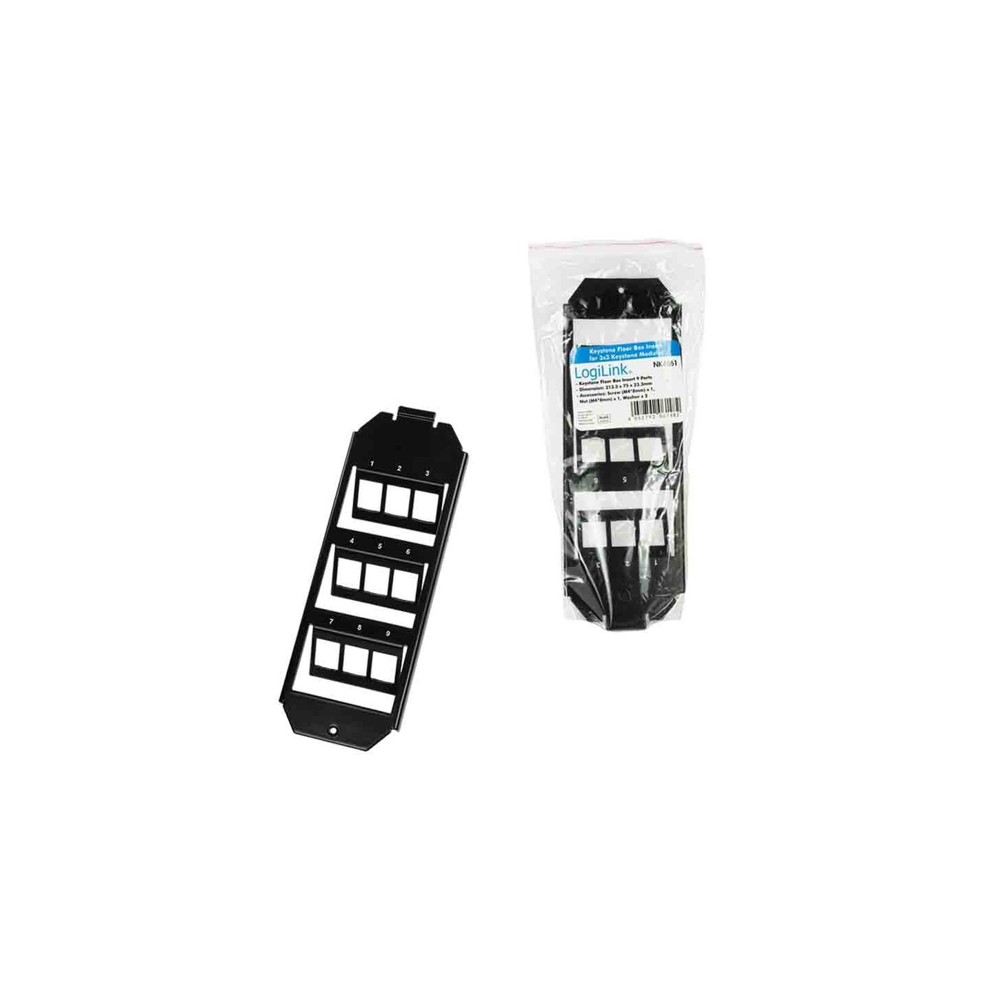 NK4061 9-PORT BOX INSERT FOR 3 3 KEYSTONE MODULES (208mm) LOGILINK — Buy in Cyprus with Fast Delivery