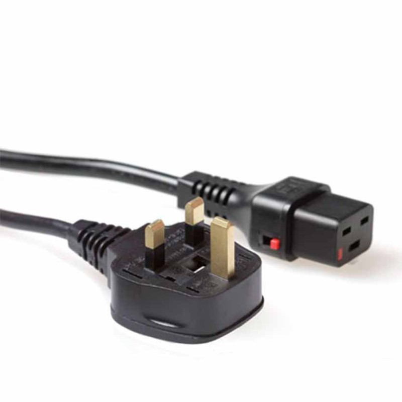 AK5061 2m UK TO C19 LOCKABLE POWER CABLE BLACK IEC LOCK — Buy in Cyprus with Fast Delivery