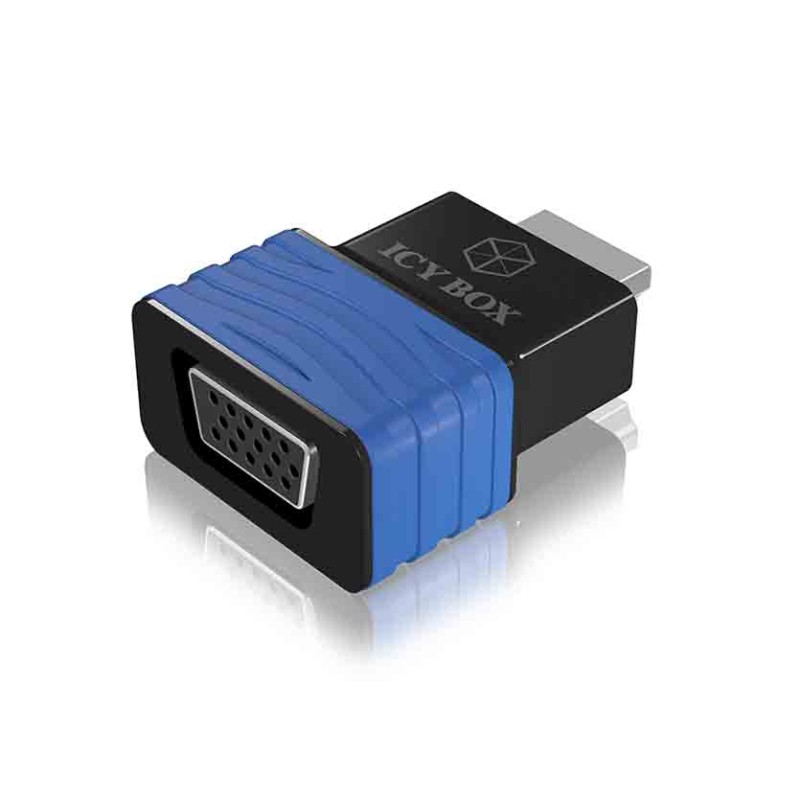 IB-AC516 HDMI TO VGA VIDEO ADAPTER HD-15 TO HDMI F M BLACK BLUE ICYBOX — Buy in Cyprus with Fast Delivery