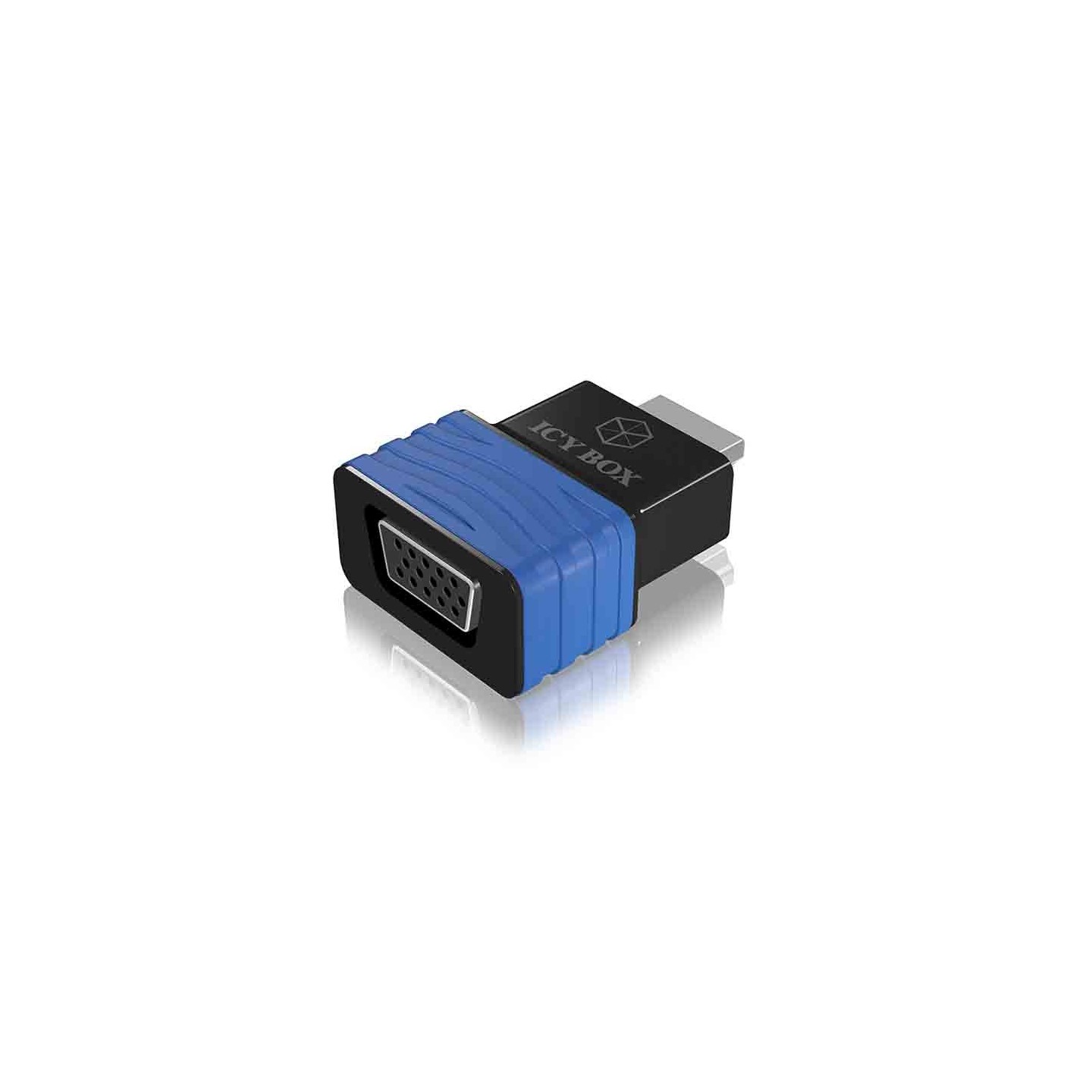 IB-AC516 HDMI TO VGA VIDEO ADAPTER HD-15 TO HDMI F M BLACK BLUE ICYBOX — Buy in Cyprus with Fast Delivery