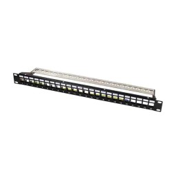 NK4058 19' PATCH PANEL for 24 KEYSTONE JACKS with REAR CABLE MANAGER LOGILINK — Buy in Cyprus with Fast Delivery