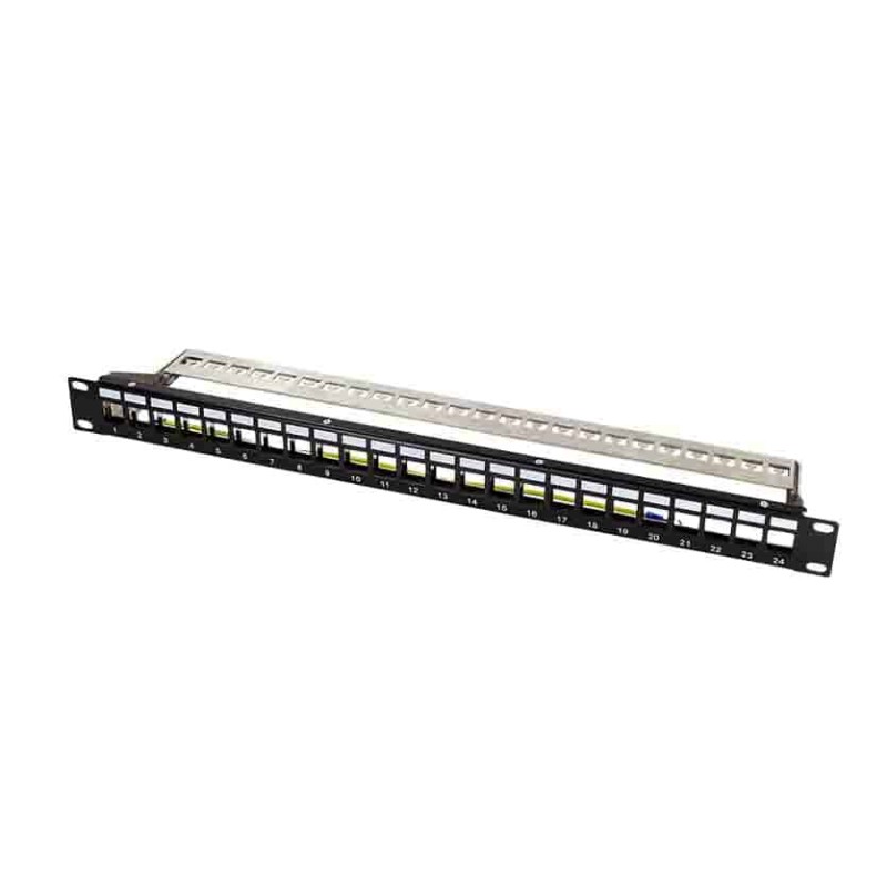 NK4058 19' PATCH PANEL for 24 KEYSTONE JACKS with REAR CABLE MANAGER LOGILINK — Buy in Cyprus with Fast Delivery