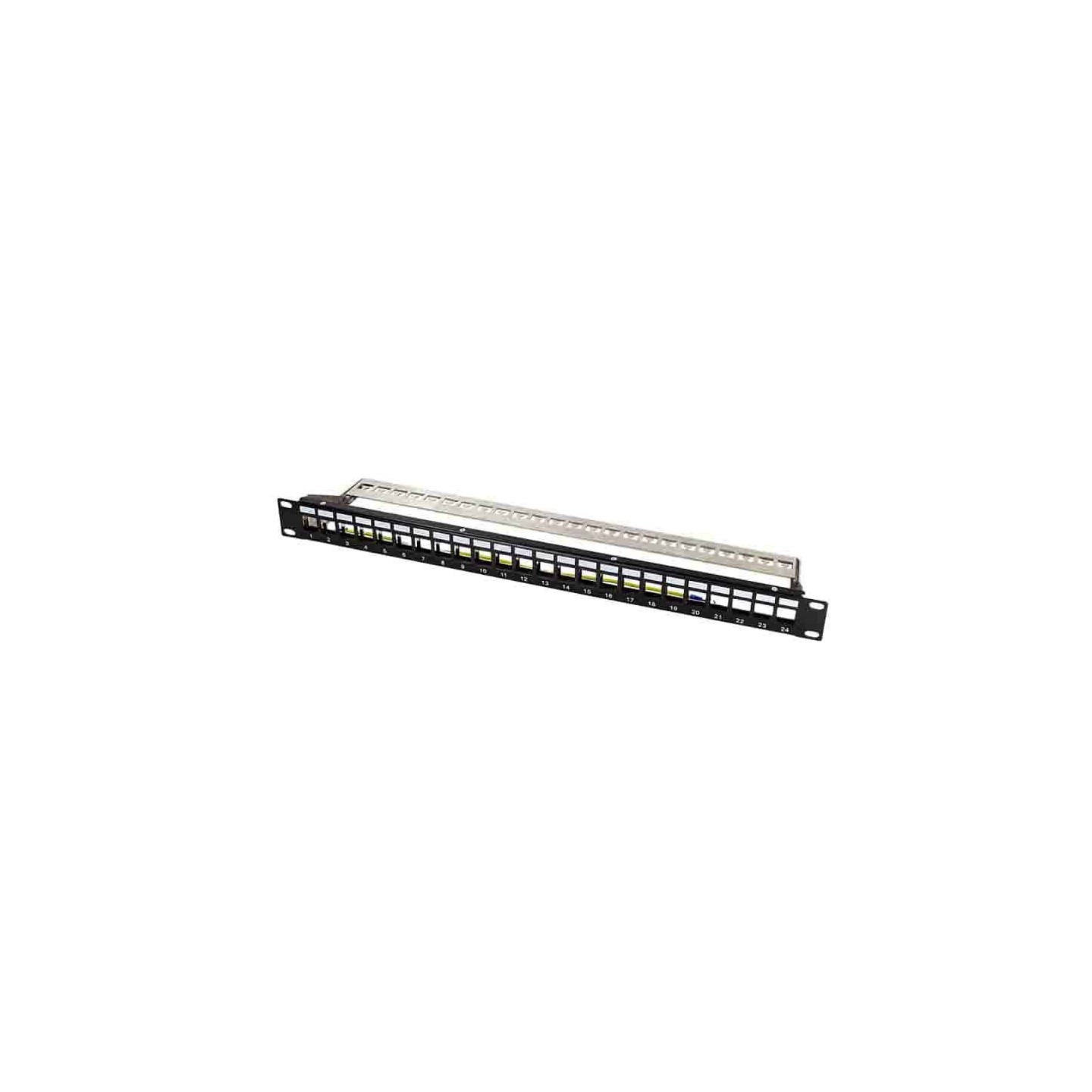 NK4058 19' PATCH PANEL for 24 KEYSTONE JACKS with REAR CABLE MANAGER LOGILINK — Buy in Cyprus with Fast Delivery