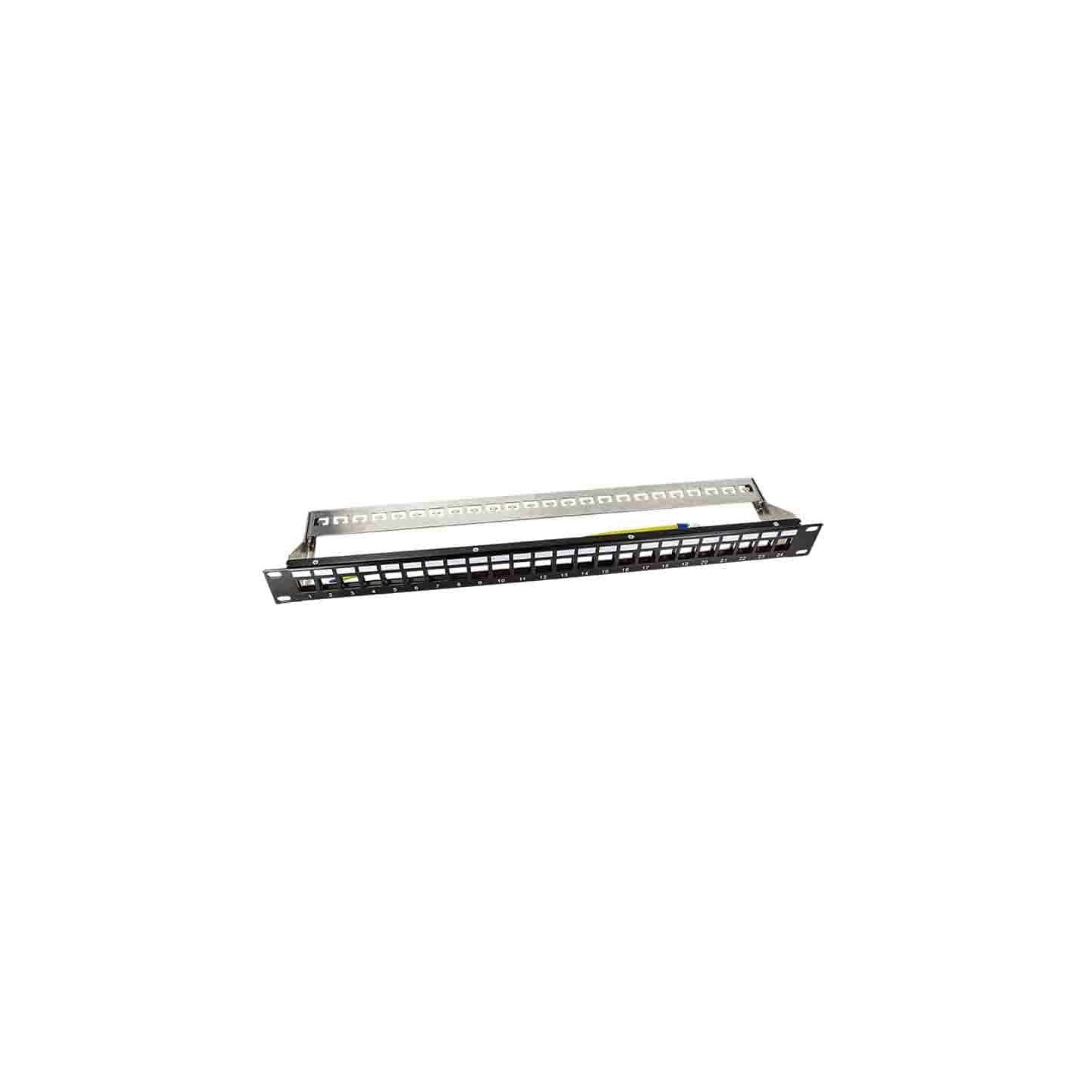 NK4058 19' PATCH PANEL for 24 KEYSTONE JACKS with REAR CABLE MANAGER LOGILINK — Buy in Cyprus with Fast Delivery