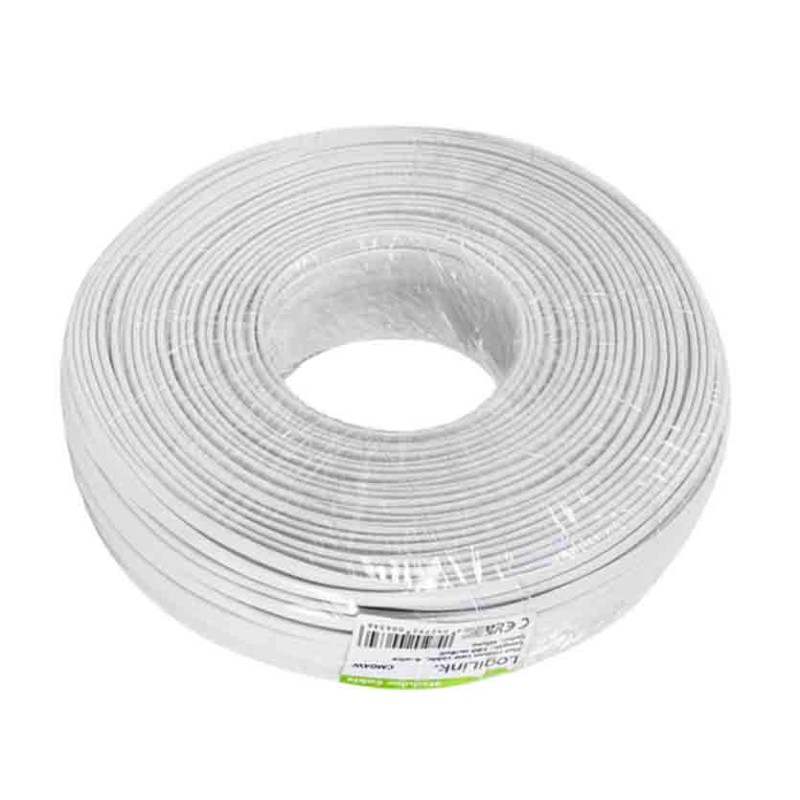 CM04W TEL CBL FLAT 4-WIRES 100m WHITE LOGILINK — Buy in Cyprus with Fast Delivery