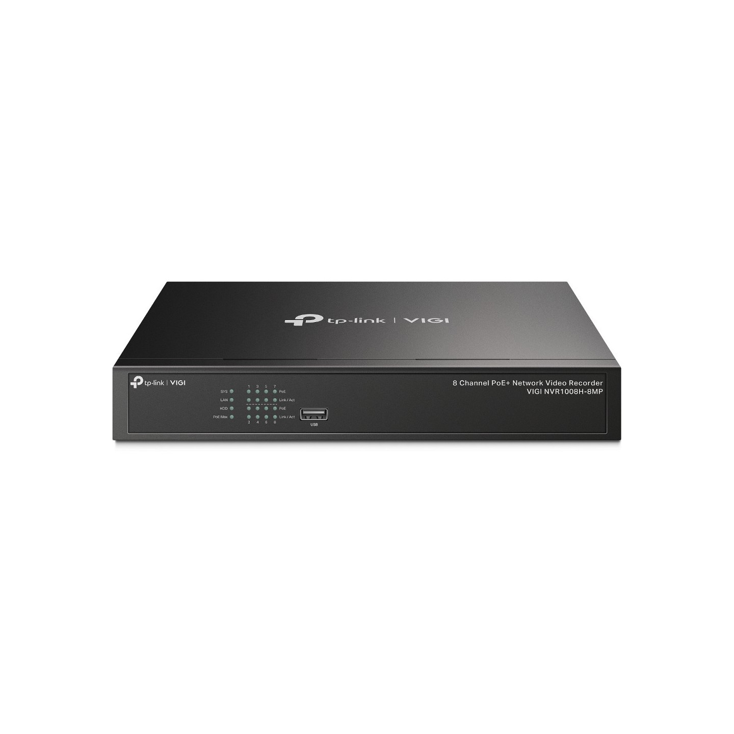 TP-Link VIGI NVR1008H - 8-Channel PoE+ NVR, 4K (3840x2160), SATA up to 10TB, Black — Buy in Cyprus with Fast Delivery