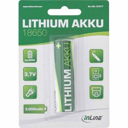 01277 18650 3.7V BATTERY LITHIUM HIGH ENERGY 3000mAh INLINE — Buy in Cyprus with Fast Delivery