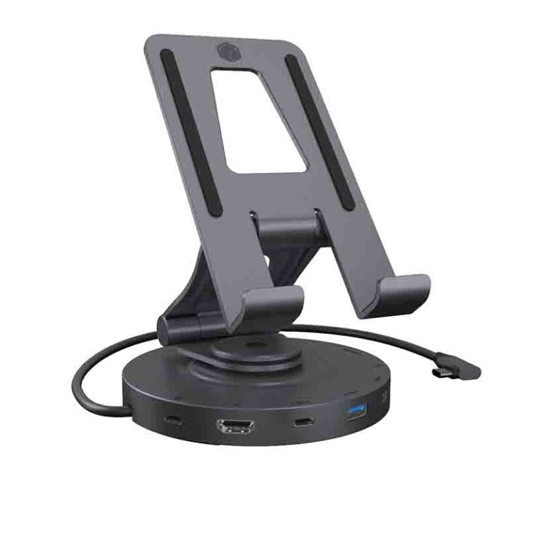 IB-TH100-DK SWIVEL STAND FOR TABLET AND SMARTPHONE WITH DOCKINGSTATION ICYBOX — Buy in Cyprus with Fast Delivery