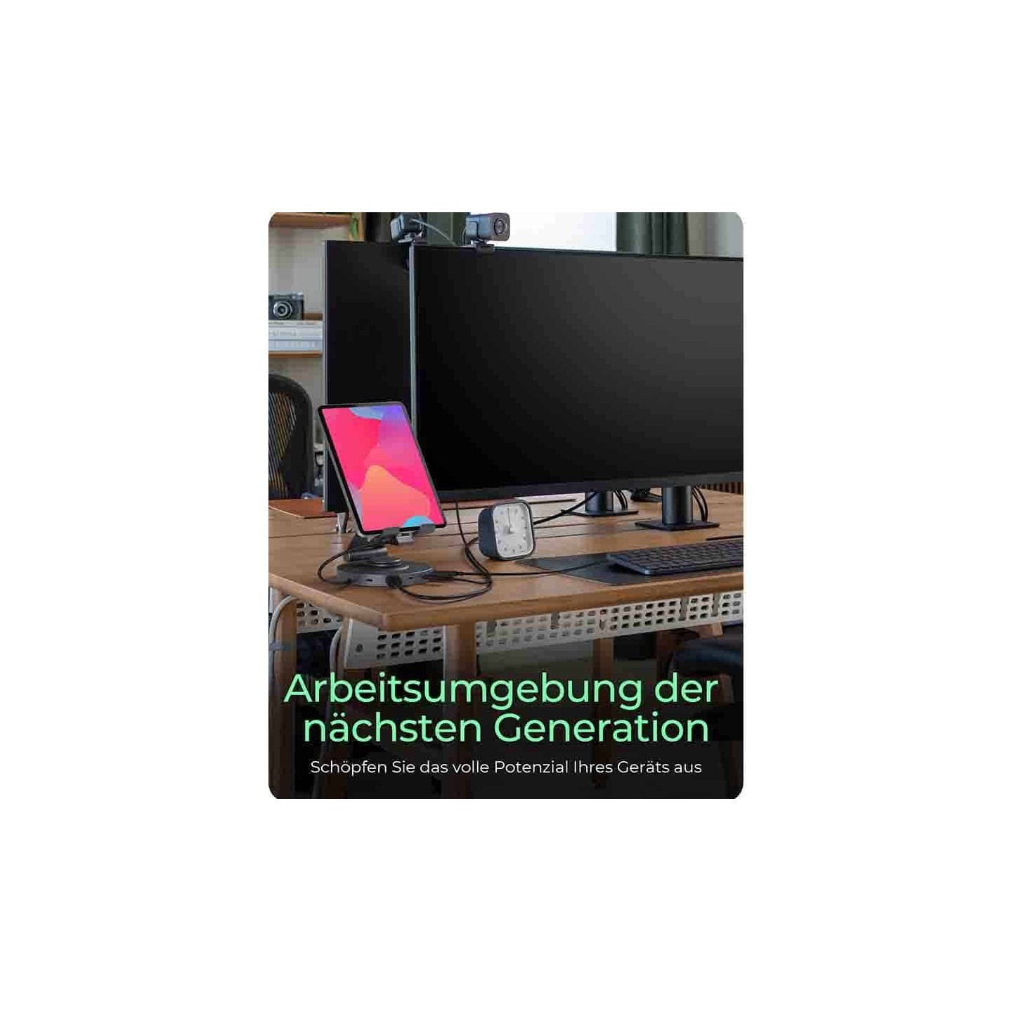 IB-TH100-DK SWIVEL STAND FOR TABLET AND SMARTPHONE WITH DOCKINGSTATION ICYBOX — Buy in Cyprus with Fast Delivery