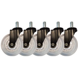 LC-Power LC-CASTERS-7BW-SPEED Gaming Chair Casters Set of 5 White — Armenius Store Cyprus