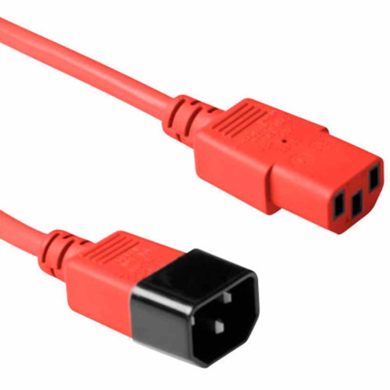 Buy AK5105 1.20m C13 TO C14 POWER EXTENTION CABLE RED ACT in Cyprus, Nicosia, Limassol, Larnaka, Pafos