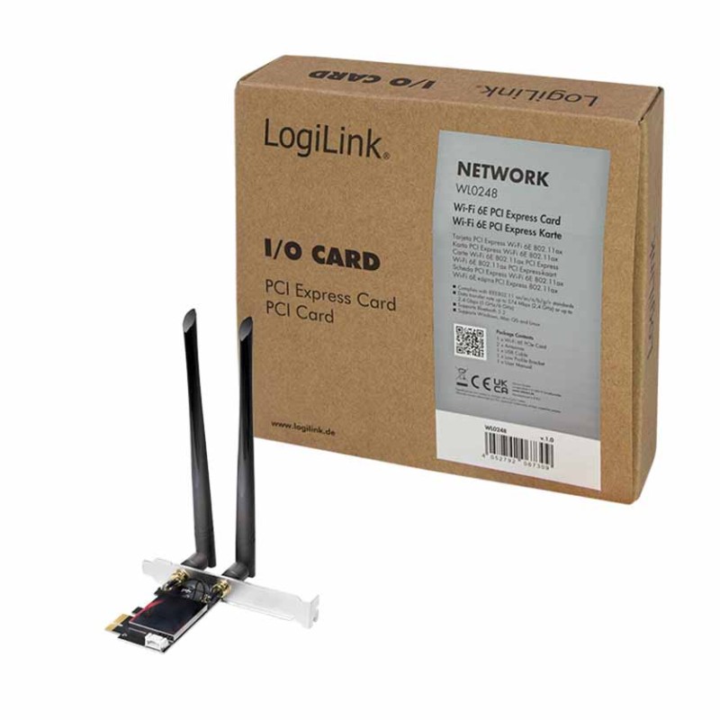 Buy WL0248 PCI-EXPRESS CARD WIFI 6E & BLUETOOTH 5.2 LOGILINK in Cyprus, Nicosia, Limassol, Larnaka, Pafos