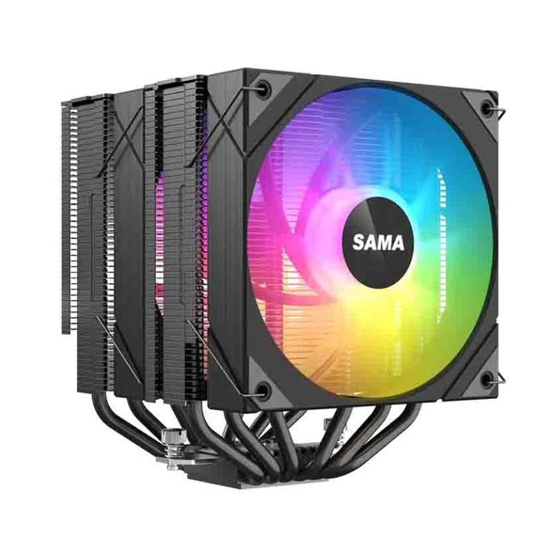 SAMA 6PDW120MM ARGB Black CPU Cooler 120mm 6 Heatpipes — Armenius Store Cyprus