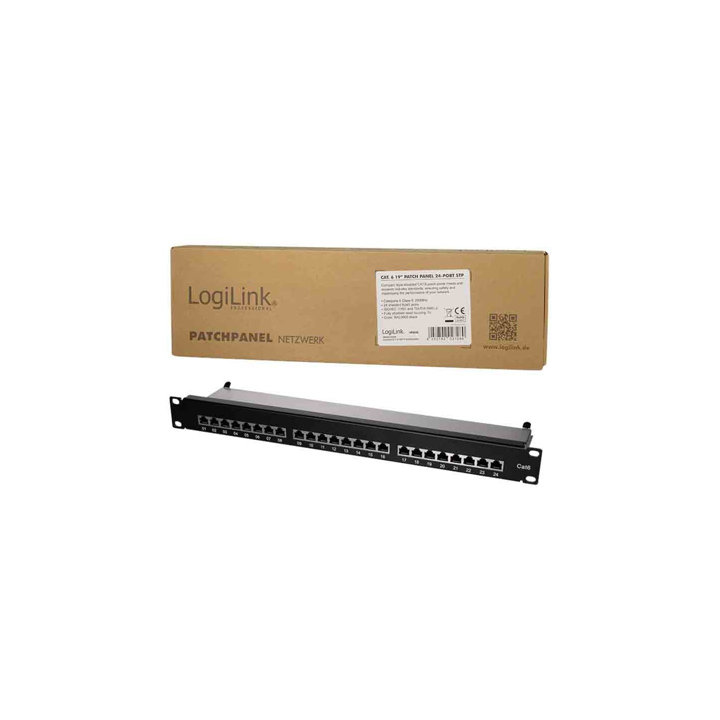 Buy NP0048 CAT.6 PATCH PANEL 24 PORTS SHIELDED, 19 INCH RACK MOUNT, BLACK, PRIMELINE, LOGILINK in Cyprus, Nicosia, Limassol, Lar