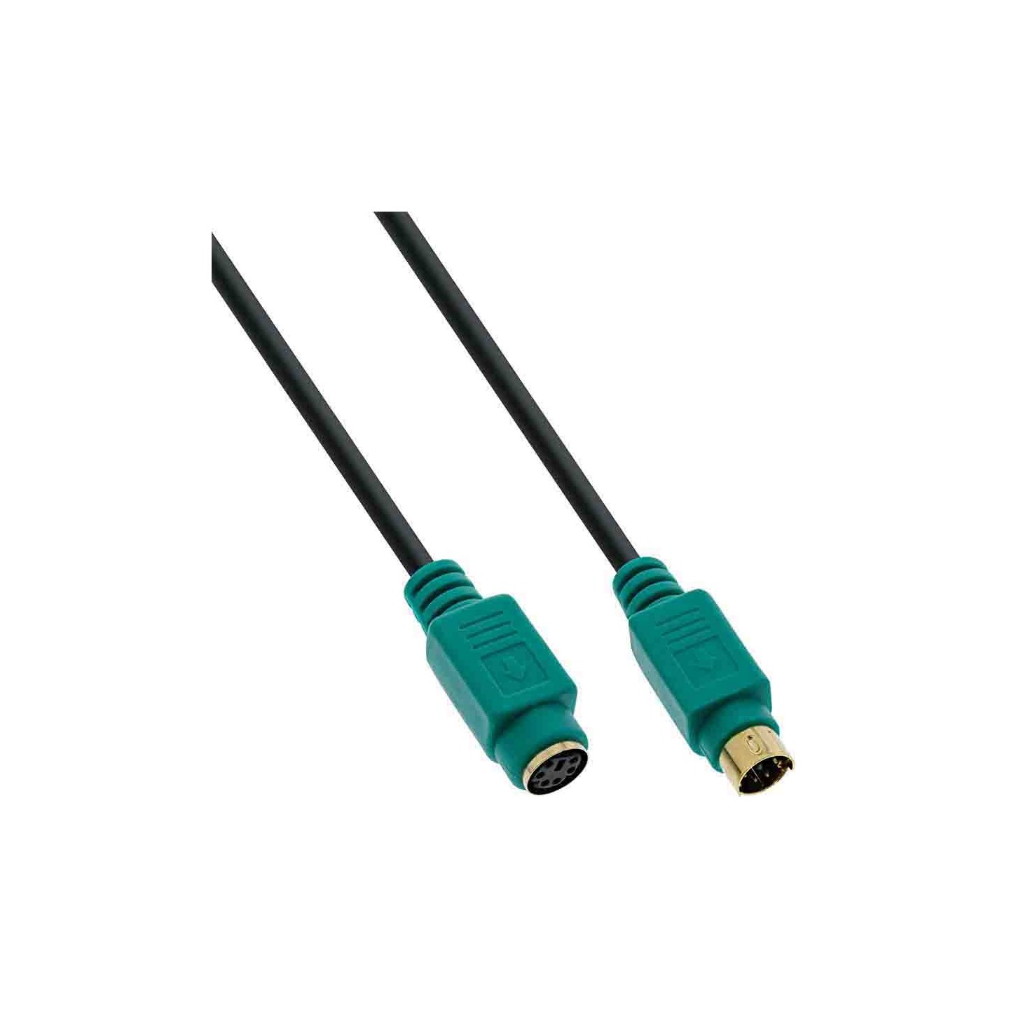 13342H 2m PS 2 CABLE M F, GOLDEN CONTACTS, BLACK GREEN, INLINE — Buy in Cyprus with Fast Delivery