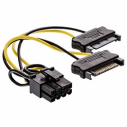 26628D POWER ADAPTER 2xSATA TO 8PIN FOR PCI-EXPRESS PLUG 0,15m INLINE — Buy in Cyprus with Fast Delivery