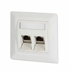 NK4021 FACEPLATE FOR 2 KEYSTONE JACKS 45° OUTLET PURE WHITE, LOGILINK — Buy in Cyprus with Fast Delivery