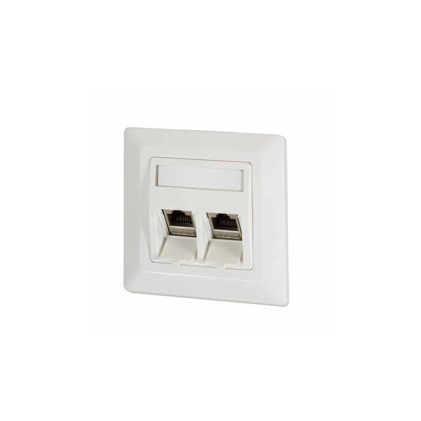 NK4021 FACEPLATE FOR 2 KEYSTONE JACKS 45° OUTLET PURE WHITE, LOGILINK — Buy in Cyprus with Fast Delivery
