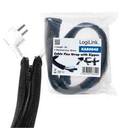 KAB0048 1m CABLE SLEEVE (ZIPPER), POLYESTER, OD:50mm, BLACK, LOGILINK — Buy in Cyprus with Fast Delivery