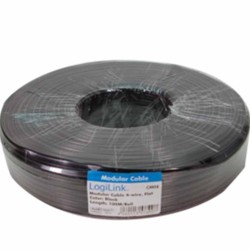 CM04 TELEPHONE CABLE FLAT 4-WIRES 100m BLACK, LOGILINK — Buy in Cyprus with Fast Delivery