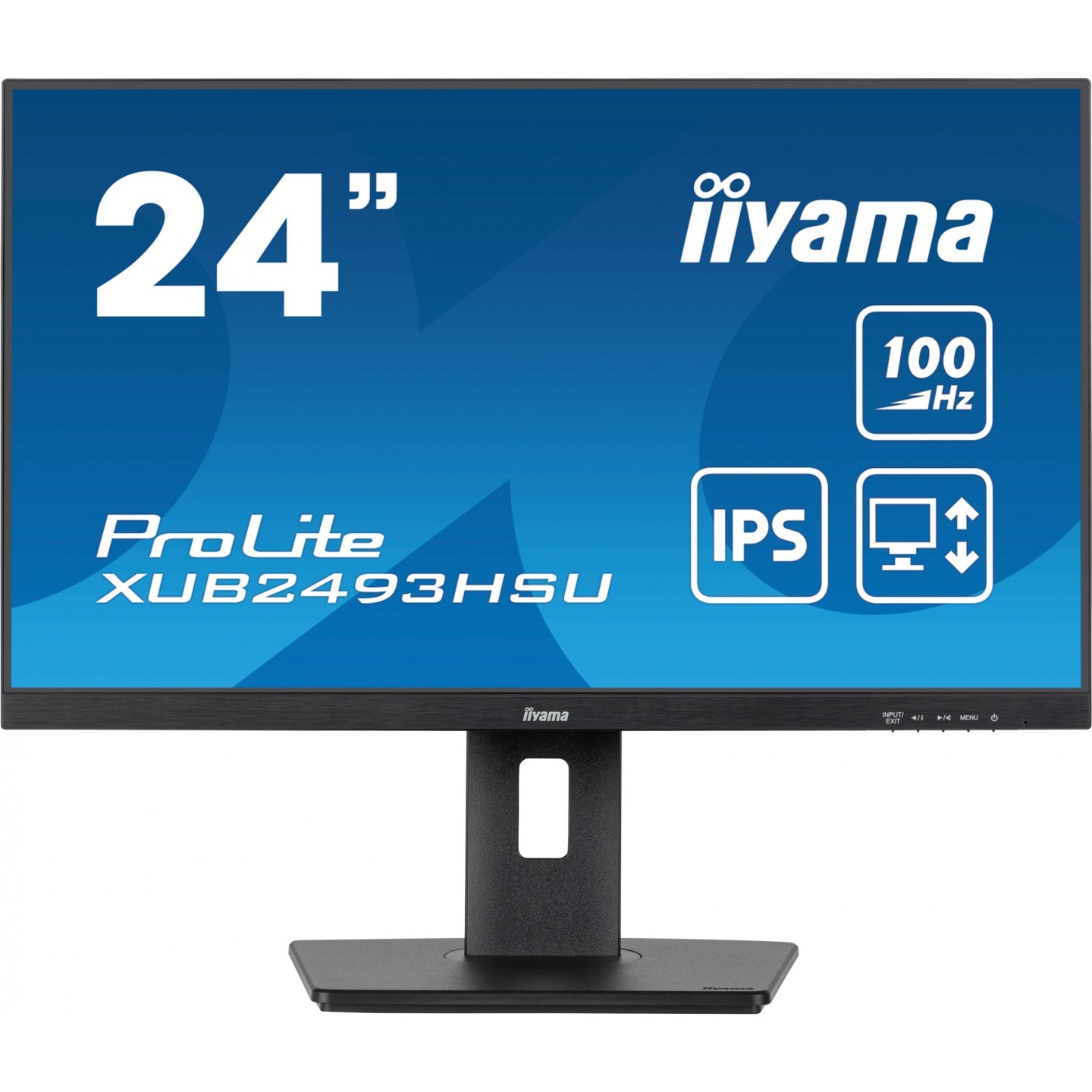 iiyama ProLite XUB2493HSU-B7 - 24" FHD IPS 100Hz 1ms | HDMI & DP, USB Hub, Speakers, Pivot (Boxed)