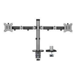 ACT AC8336 Dual Ergonomic Monitor Desk Mount up to 32", 9kg Each, Silver (Boxed) — Buy in Cyprus with Fast Delivery