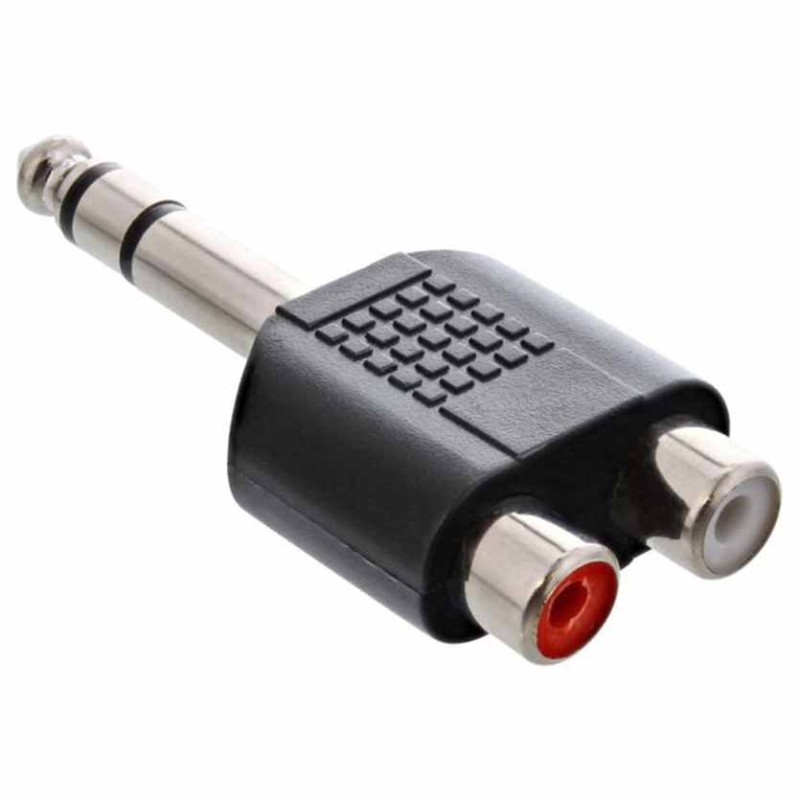 99323 AUDIO ADAPTOR 6.35 MALE TO 2x RCA FEMALE INLINE — Buy in Cyprus with Fast Delivery