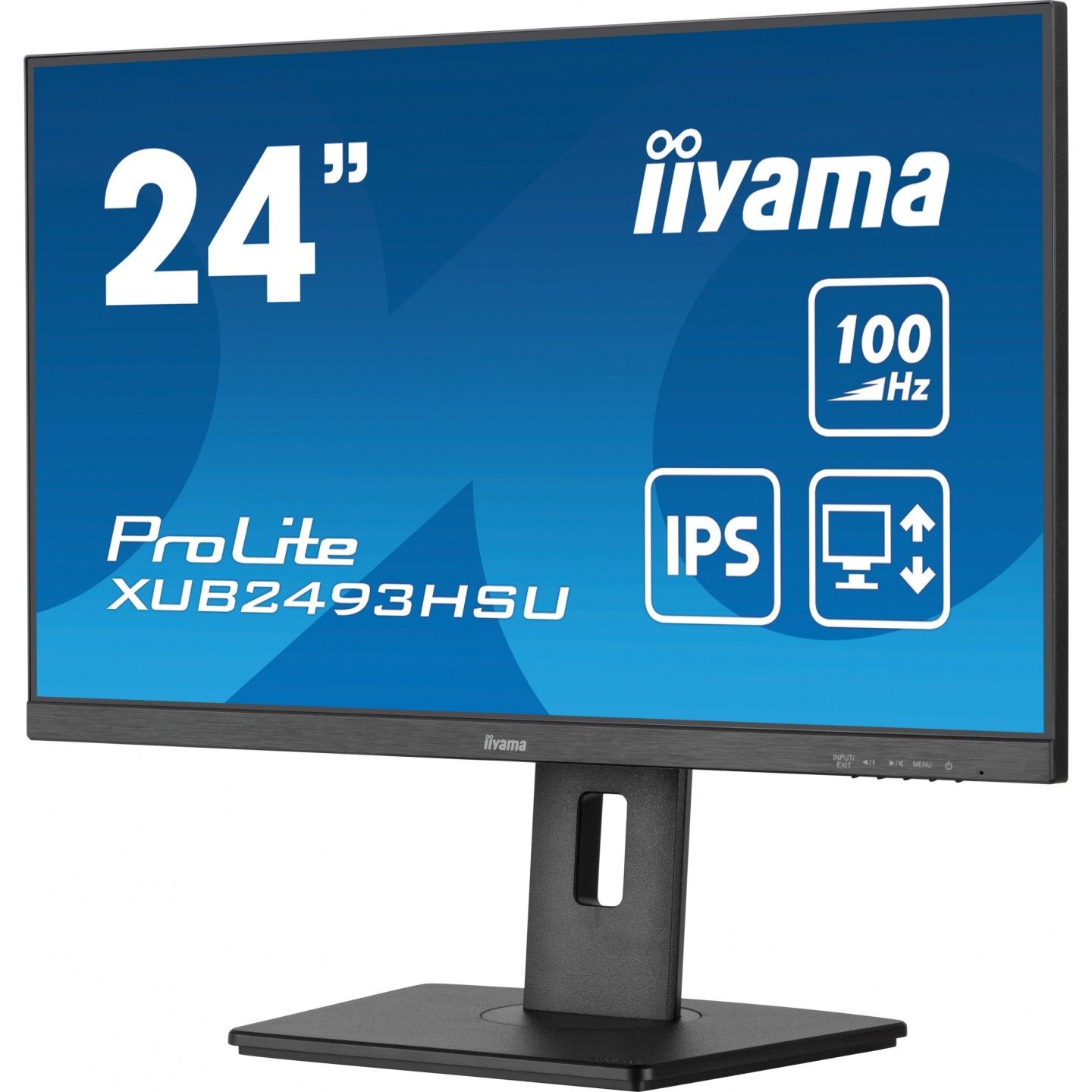iiyama ProLite XUB2493HSU-B7 - 24" FHD IPS 100Hz 1ms | HDMI & DP, USB Hub, Speakers, Pivot (Boxed)