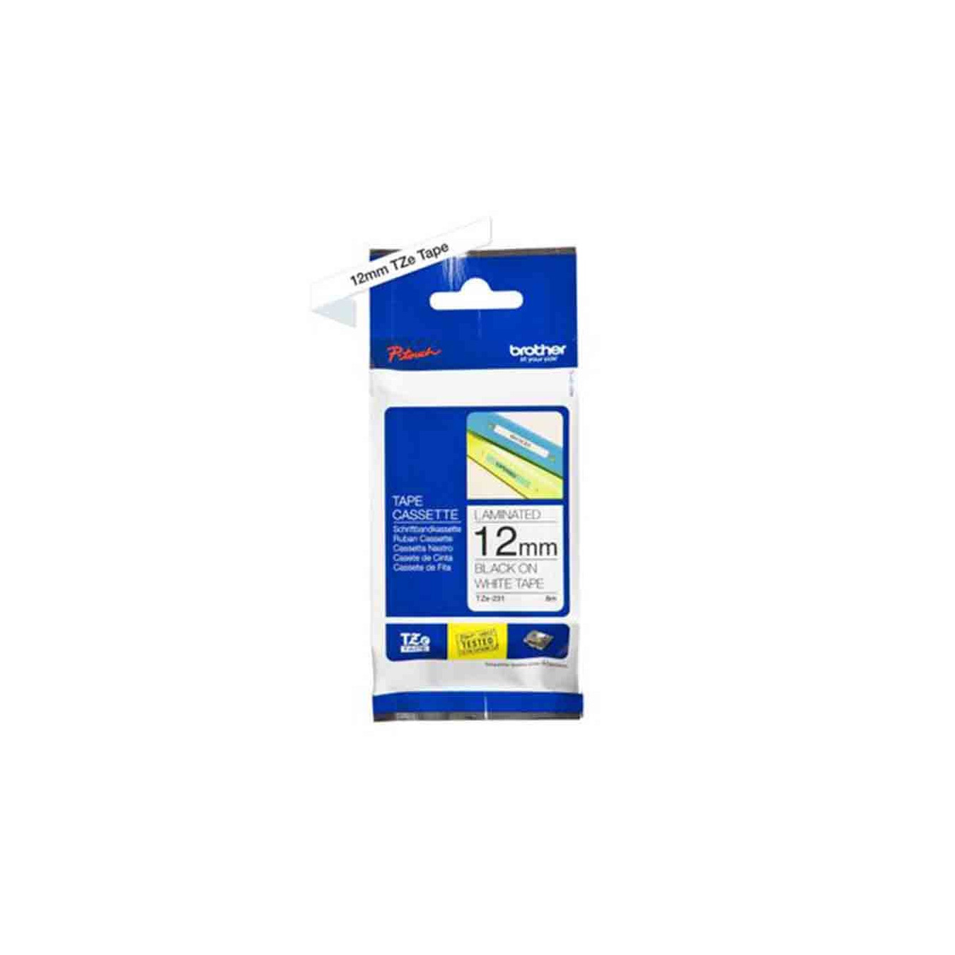 TZE231CIV 12mm 8M FLEXIBLE TAPE ROLL BLACK WHITE BROTHER — Buy in Cyprus with Fast Delivery