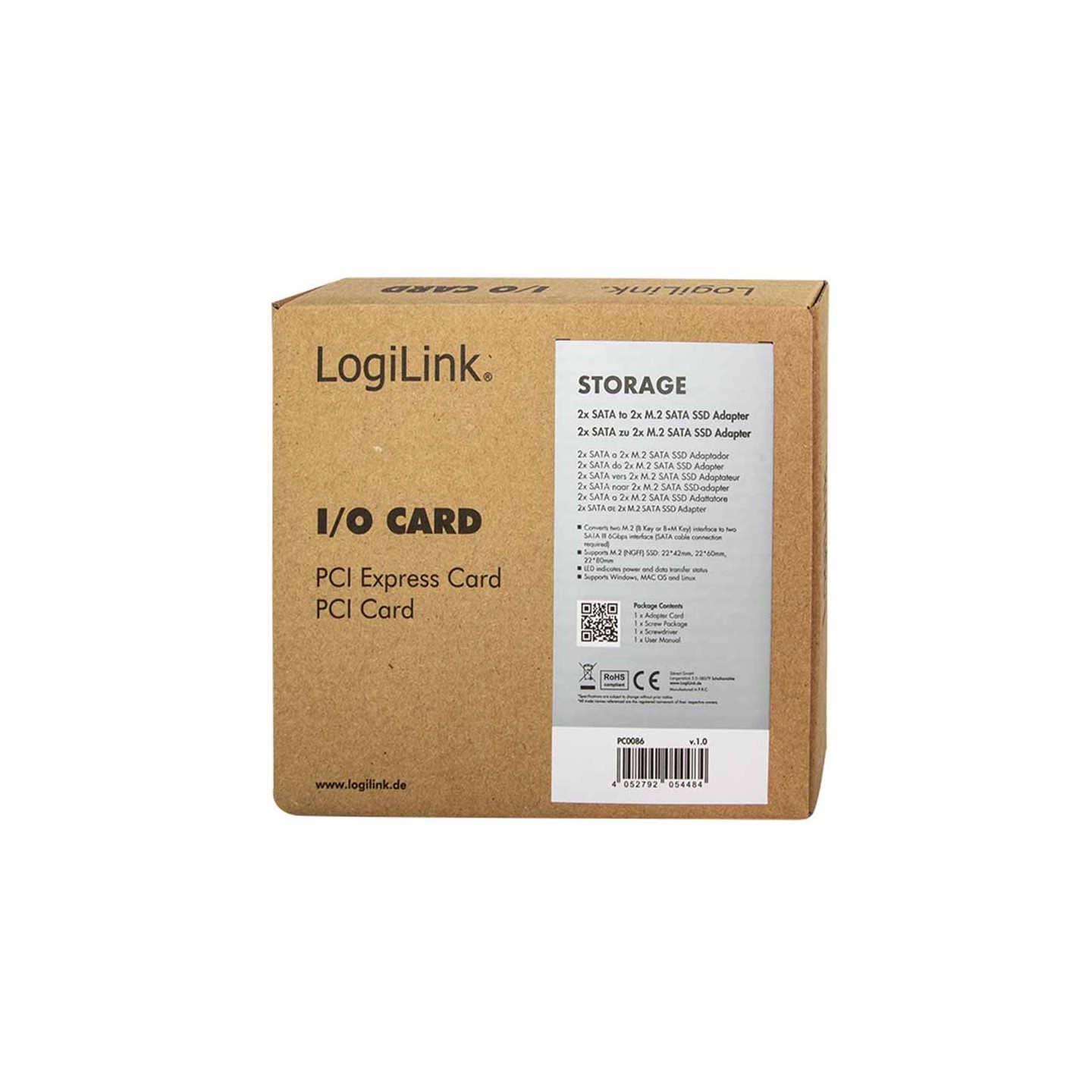 LogiLink PC0086 2x SATA to 2x M.2 SATA SSD Adapter (Boxed) — Buy in Cyprus with Fast Delivery