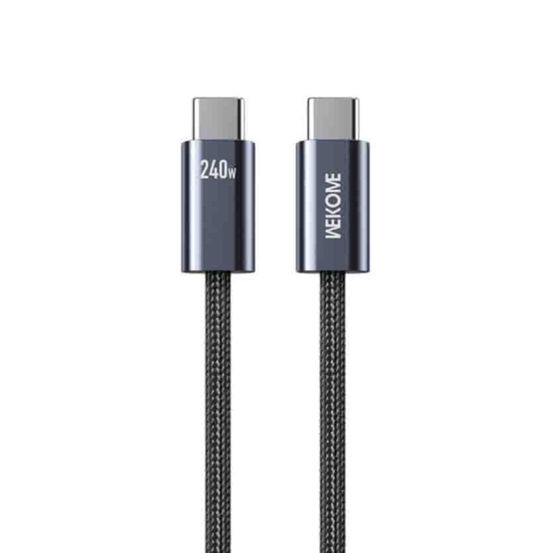 WDC-23C 1m USB-C to USB-C 240W Charging & Data Cable Black WK (Retail) — Buy in Cyprus with Fast Delivery