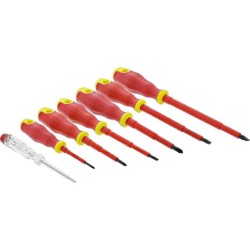 43007C SCREWDRIVER SET 7 pcs. INCL. VOLTAGE TESTER, INLINE — Buy in Cyprus with Fast Delivery