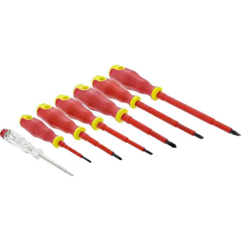 43007C SCREWDRIVER SET 7 pcs. INCL. VOLTAGE TESTER, INLINE — Buy in Cyprus with Fast Delivery