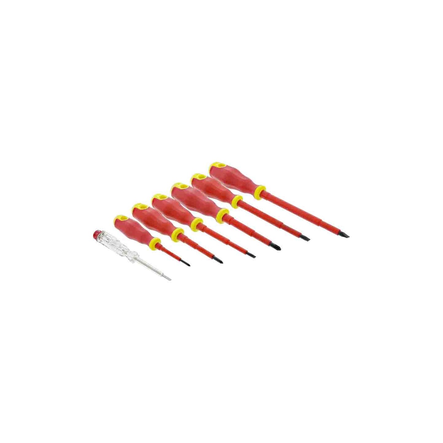 43007C SCREWDRIVER SET 7 pcs. INCL. VOLTAGE TESTER, INLINE — Buy in Cyprus with Fast Delivery