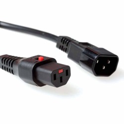 AK5033 1m C13 LOCKABLE TO C14 POWER EXTENTION CABLE BLACK IEC LOCK — Buy in Cyprus with Fast Delivery