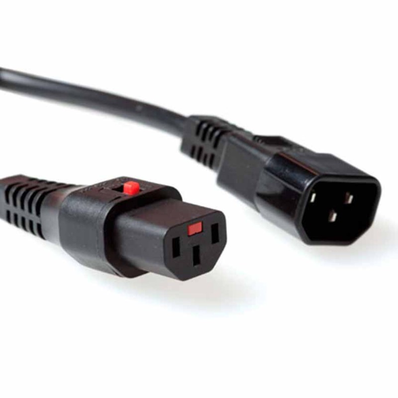 AK5033 1m C13 LOCKABLE TO C14 POWER EXTENTION CABLE BLACK IEC LOCK — Buy in Cyprus with Fast Delivery
