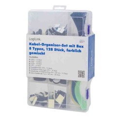 KAB0084 CABLE ORGANIZER SET IN A BOX, 8 ITEMS, 128pcs. MIXED COLOR, LOGILINK — Buy in Cyprus with Fast Delivery